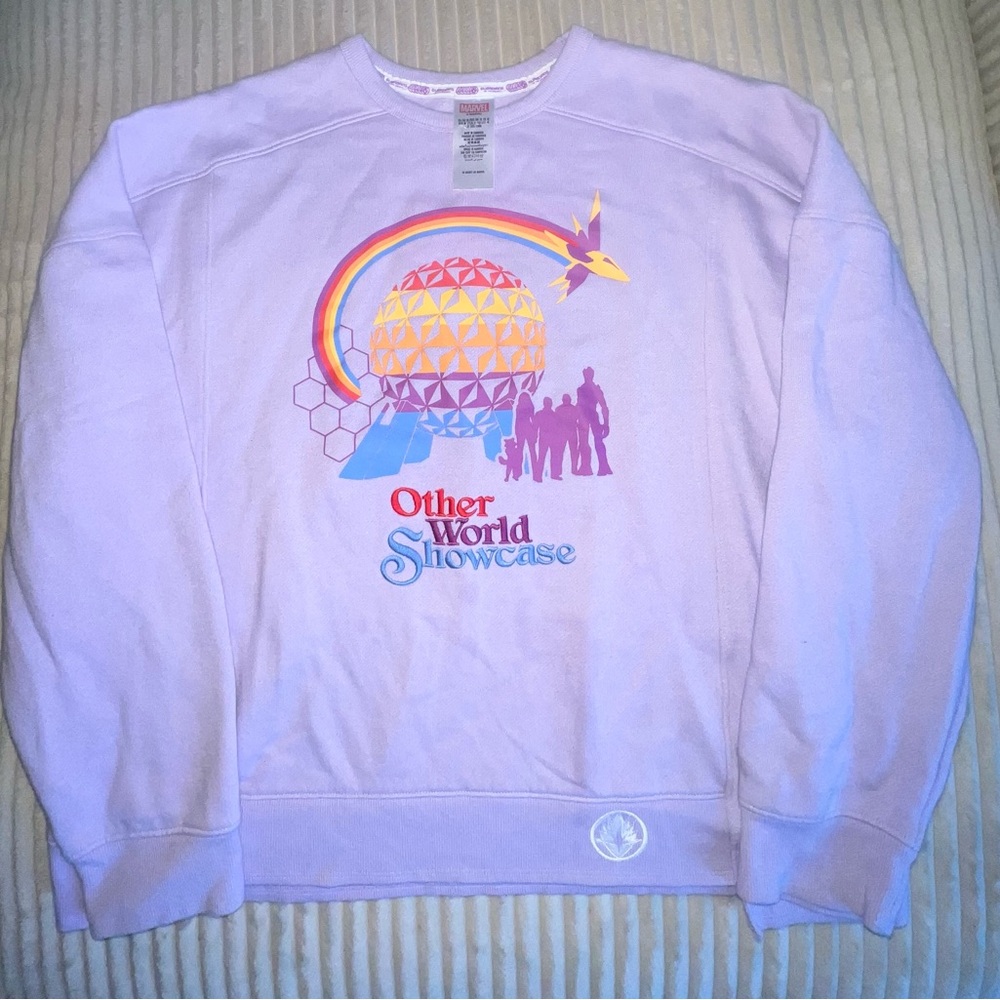 Disney Parks Marvel Other World Show Case Sweatshirt Epcot Guardians Of Galaxy